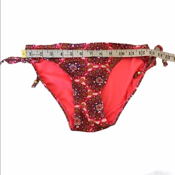 NWT LA VIE EN ROSE Coral Boho Print Bikini Bottom - Picture 6 of 7